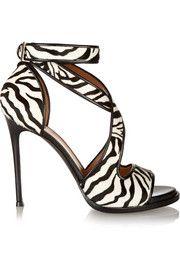 
                    
                        Nilenia sandals in zebra-print calf hair with leather trim
                    
                
