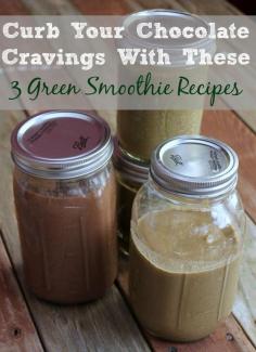 
                    
                        Curb Your Cravings with these 3 green smoothie recipes. Chocolate peanut butter (7 ww points), chocolate mint (5 ww points), and chocolate raspberry (5 ww points)! AMAZING.
                    
                