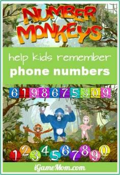 what a fun way to help kids remember phone numbers - make it into a song and have them sing it with cute monkeys! #kidsapps #iphone #ipad #iOS #kids #Apps #learning