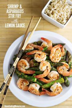 
                    
                        Shrimp and Asparagus Stir Fry with Lemon Sauce -- a quick & easy healthy dinner that is perfect for springtime
                    
                