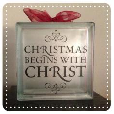 
                    
                        6-1/2" x 6-1/2" Christmas vinyl on 7-1/2" x 7-1/2" x 3-1/4" (size approximate) glass craft block. on Etsy, $20.00
                    
                