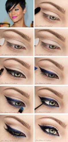 
                    
                        Rihanna Eye Makup Tutorial - 15 Celeb-Inspired Makeup Tutorials to Copy Right Now | GleamItUp
                    
                