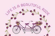 
                    
                        Beautiful Ride - Plum Orchid Tandem Bicycle Clip Art kellyjanecreative...
                    
                