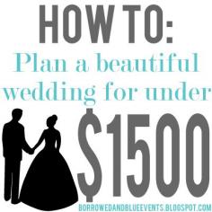 
                    
                        Tips & Tricks on how to plan your dream wedding for amazingly cheap. I especially love her alternative to flowers! #wedding #budget
                    
                