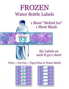 Frozen Birthday Party Water Bottle Labels - DIY, Printable, Instant Download - Decorations, Anna, Elsa, Olaf, Snow Queen, Melted Snow on Etsy, $4.00