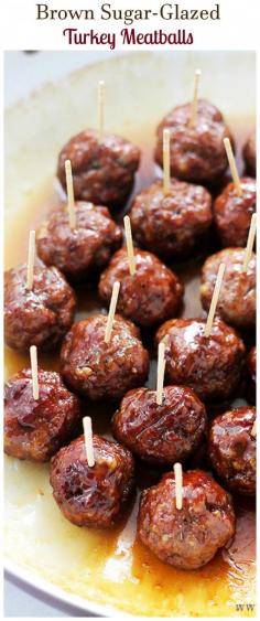 
                    
                        These Brown Sugar-Glazed Turkey Meatballs pack a bite-size punch of sweet and spicy, juicy and delicious! Everyone requests these on Game-Day.
                    
                