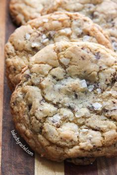 Chewy coconut chocolate chunk cookies, topped off with flaked sea salt. A must try cookie!