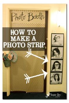 
                    
                        Great idea for a party! Kids or adult! Set up outside using large cardboard box (Appliance box). make props. Sugar Bee Crafts: Giant Photo Strip, for cheap, Tutorial
                    
                