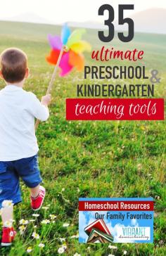 
                    
                        You've got to see this list of Preschool and Kindergarten teaching tools! Lots of wonderful recommendations here from a homeschool mom of four. Are your favorites listed?  Vibrant Homeschooling
                    
                