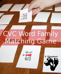 
                    
                        CVC Rhyming Word Matching Game - hands on learing of CVC word family words - 3Dinosaurs.com
                    
                