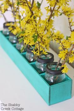 
                    
                        The Shabby Creek Cottage | Decorating | Craft Ideas | DIY: How to Make: Mason Jar Flower Box Centerpiece
                    
                