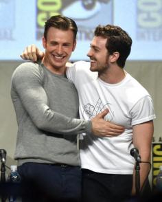 
                    
                        And here's a bonus shot of Aaron Taylor-Johnson and Chris Evans congratulating each other.
                    
                