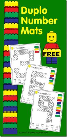 
                    
                        Lego Duplo Number Mats - Help kids practice building and writing numbers with these FREE printable Lego number mats. These are great for Preschool and Kindergarten age kids!
                    
                