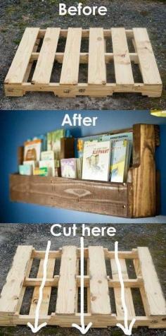 Pallet shelving | DIY Pallet Idea – Pallet Bookshelves