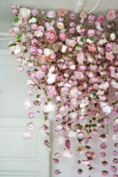 wedding backdrop idea    Jo Malone - Hanging Florals