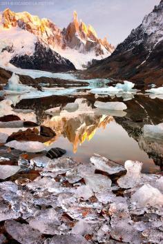 Frozen Laguna Torre, Los Glaciares National Park, Patagonia, Argentina.