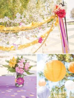 Golden braid streamers for a Tangled Birthday (clever!)
