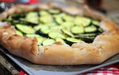 
                    
                        {Zucchini and Grilled Onion Galette with Pesto and Ricotta}
                    
                