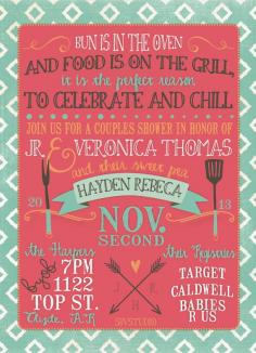 
                    
                        Couples Baby Shower invitation- BBQ, Modern, Girl or Boy, DIgital on Etsy, $18.00
                    
                