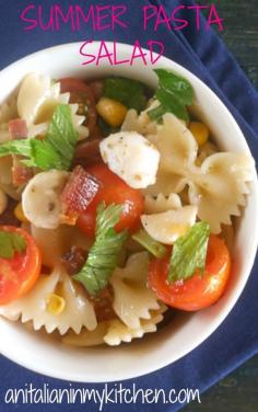 
                    
                        A deliciously easy and  healthy, with all fresh ingredients, the perfect  summer pasta salad /anitalianinmykitchen.com
                    
                