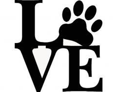 
                    
                        Pet "Love" Paw Print, Dog, Puppy, Living room, Den, Barn, vetenarian, Animal Shelter, Saying quote wall Sticker Vinyl Decal 11.5" x 12" on Etsy, $11.99
                    
                