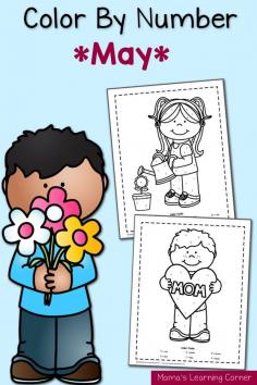
                    
                        Free Color By Number Worksheets: May!
                    
                