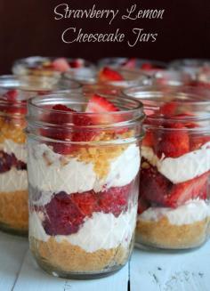 
                    
                        Lightened Up No-Bake Strawberry Cheesecake Jars  269 calories  and 7 weight watchers points plus
                    
                