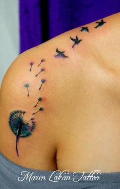 This is my next tattoo #Dandelion Tattoo #Lilac #purple #birds #http://www.facebook.com/marian.lacanilao.tattoo