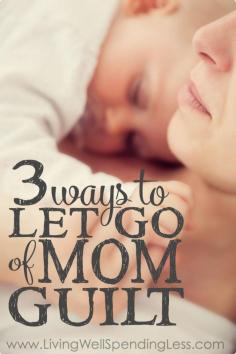 
                    
                        Do you ever feel like no matter what you do, you just can't get this parenting thing right?  It sometimes feels like no matter which way we turn, there is always someone or something letting us know we got it wrong.  But those voices of doubt don't have to get the best of us--don't miss these three surefire ways to finally let go of mom guilt once and for all!
                    
                
