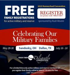 
                    
                        Free Registration to the Teach Them Diligently Convention for Active Military Families! Teach Diligently #ad - limited time!
                    
                