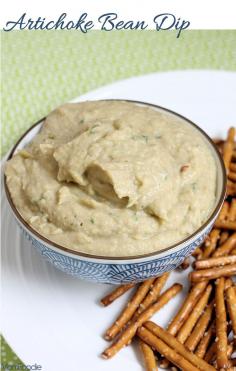 Artichoke Bean Dip with Sweet Onion; gluten free, vegan.