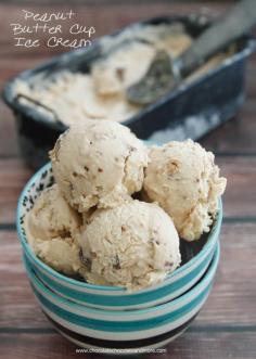 
                    
                        Peanut Butter Cup Ice Cream-creamy peanut butter ice cream with chopped peanut butter cups. Eat immediately as a soft serve or freeze for a harder, scoopable ice cream.
                    
                