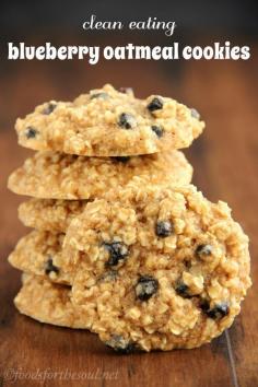 
                    
                        Clean-Eating Blueberry Oatmeal Cookies — these skinny cookies don't taste healthy at all! They're so soft and incredibly chewy. You'll never need another oatmeal cookie recipe again!
                    
                