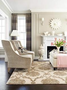 Nice chairs #livingroom  interior design, sofas, flooring, ceiling, lighting, rugs, coffee tables, art in the living room #decorating loft wallpaper