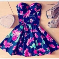 Zelihas Blog: Adorable Floral Summer Dress Outfit! The Fashion: Gorgeous dress black fur Summer outfits Teen fashion Cute Dress! Clothes Casual Outift for  teenes  movies  girls  women . summer  fall  spring  winter  outfit ideas  dates  school  parties mint cute sexy ethnic skirt #summer #style