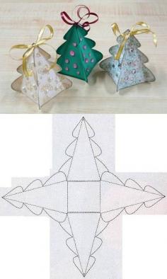 DIY Christmas Tree Gift Box Template