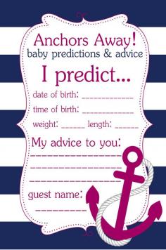 
                    
                        Pink and Navy Blue Anchor Baby Predictions & Advice Card
                    
                