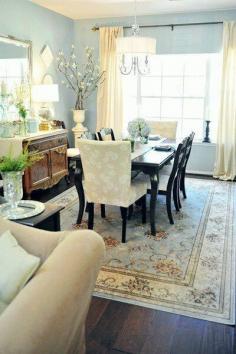 South Shore Decorating Blog: The Top 100 Benjamin Moore Paint Colors.      Top 100 Benjamin Moore paint colors with room shots.  Like the design but different wall color and rug.