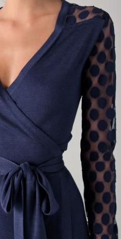 lace dot wraps | Diane Von Furstenberg Linda Lace Polka Dot Wrap Dress in Blue (navy ...