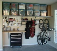 Garage storage idea. Makes my heart go pitty-pat!!! MUST organize garage next!!