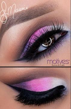 Purple and pink eye makeup