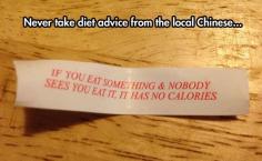 Lmao- fortune cookie diet advice