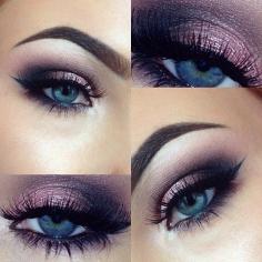 Purple smokey eye makeup | gorgeous with blue eyes