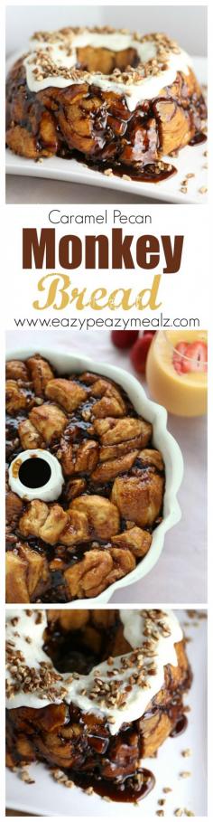 
                    
                        Caramel Pecan Monkey Bread, this is ooey gooey, sticky delicious goodness that you will scarf down! So easy to make too! #ad- Eazy Peazy Mealz
                    
                