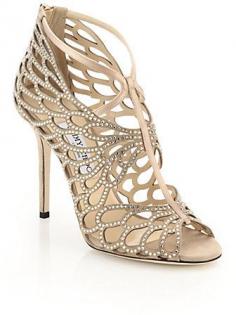 
                    
                        Fyonn Crystal-#Embellished Laser-Cut Suede #Shoes
                    
                