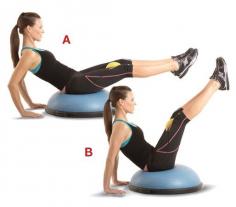 BOSU V-ups with medicine ball | Women's Health Magazine