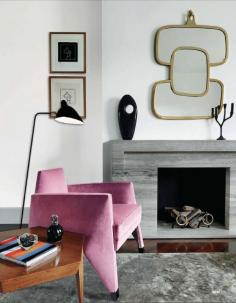 Eclectic Style living room in Mauve and Silver Gray