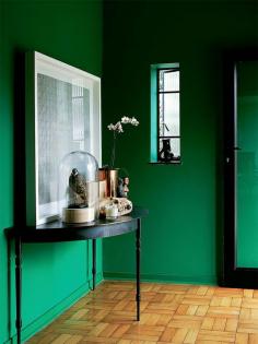 Emerald green and black interior