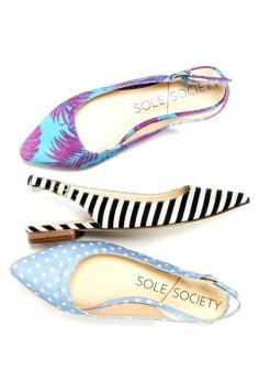 
                    
                        Pointed toe slingback flats in fun prints ==
                    
                