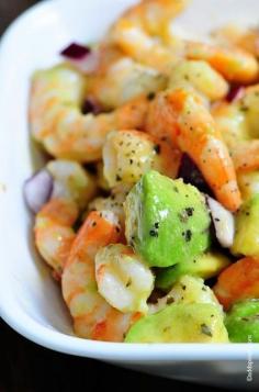 
                    
                        Shrimp Avocado Salad Recipe. Light, cool, super low-carb, and ready in 5 minutes with no cooking involved, this is the perfect summer lunch or dinner.
                    
                